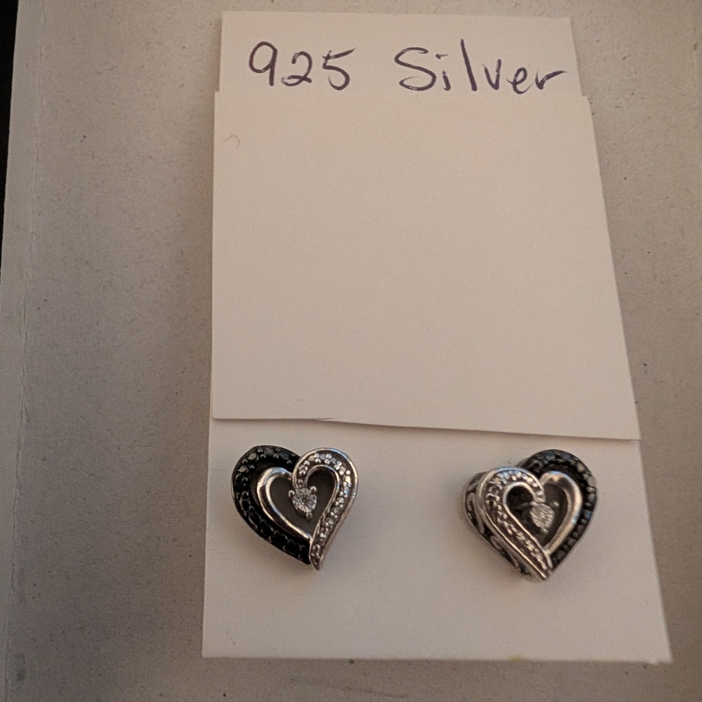 Elegant Silver Heart Earrings